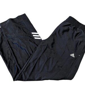 Adidas Vintage Snap Pants Men’s XL Black Track Athletic Tearaway 3 Stripe